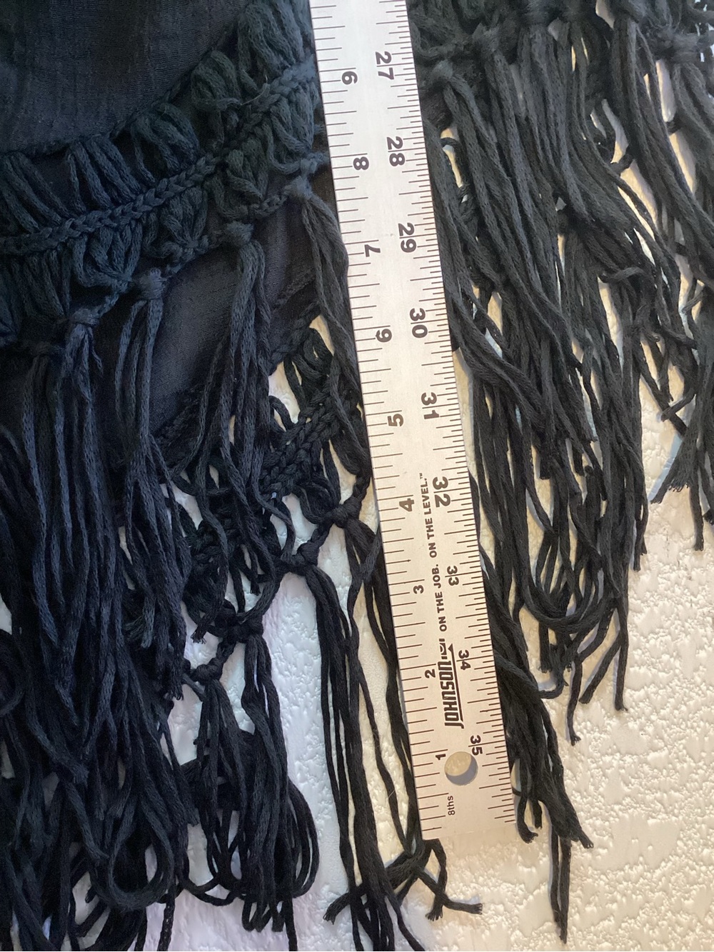 Boho Deep Navy Blue Crochet Lace Fringe Cover Up Tunic One Size - Picture 5 of 8